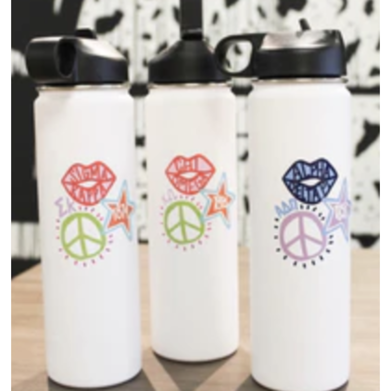 m. lynne designs sorority water bottle with straw lid