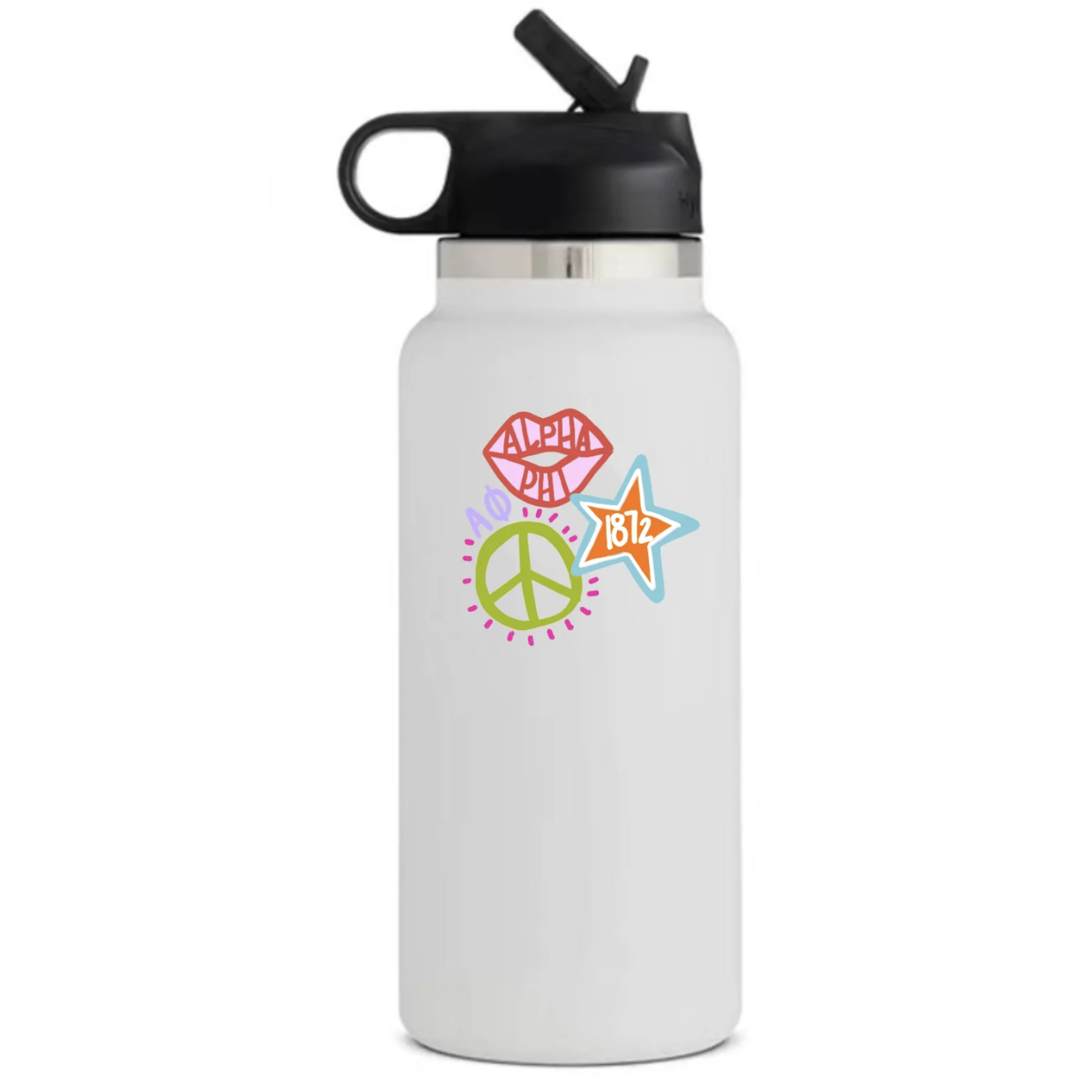 m. lynne designs sorority water bottle with straw lid