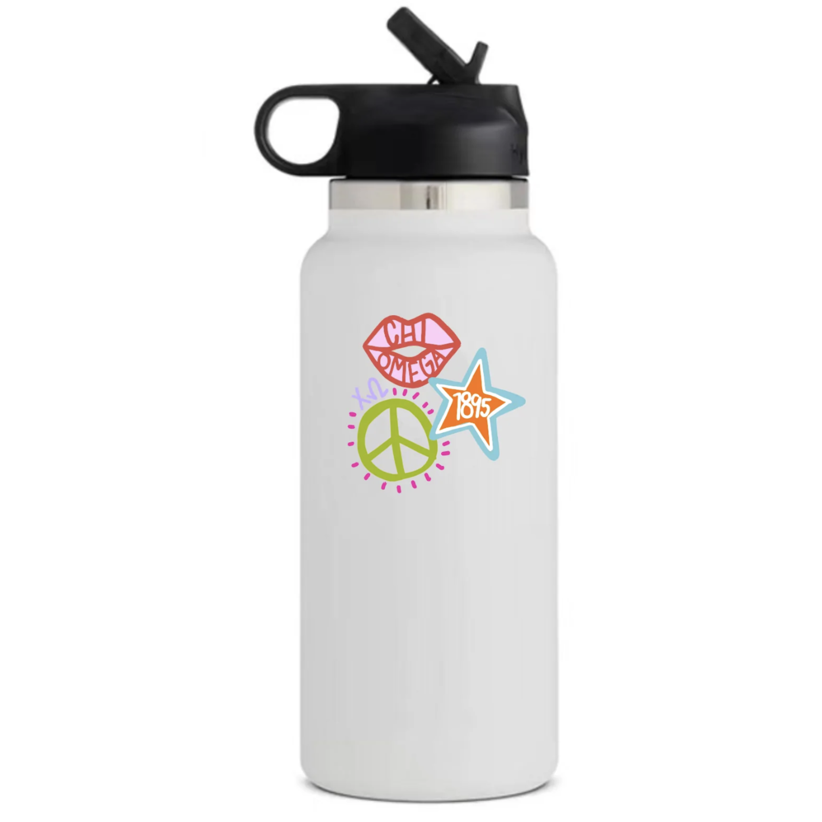m. lynne designs sorority water bottle with straw lid
