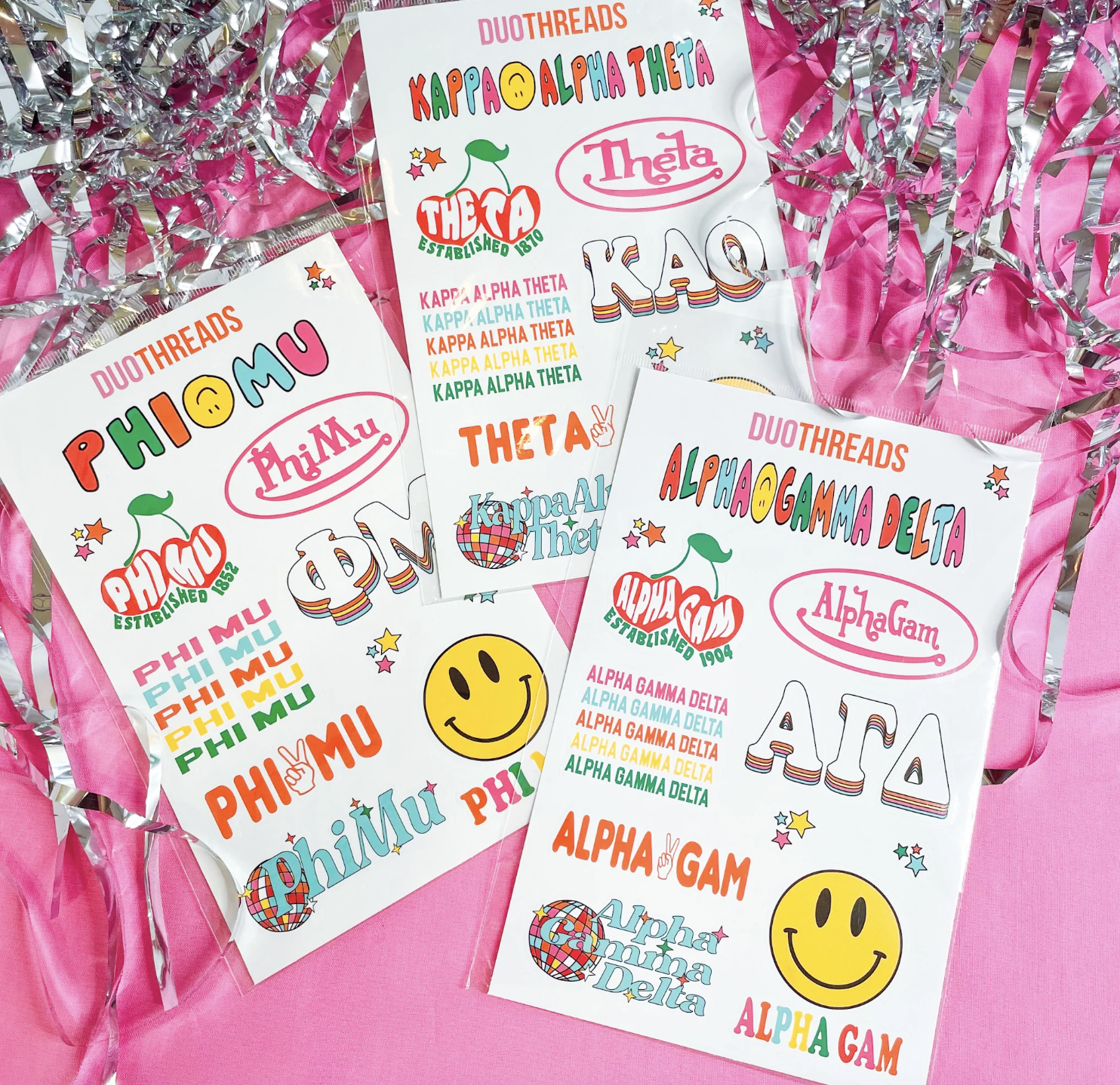available at m. lynne designs Sorority Sticker Sheet