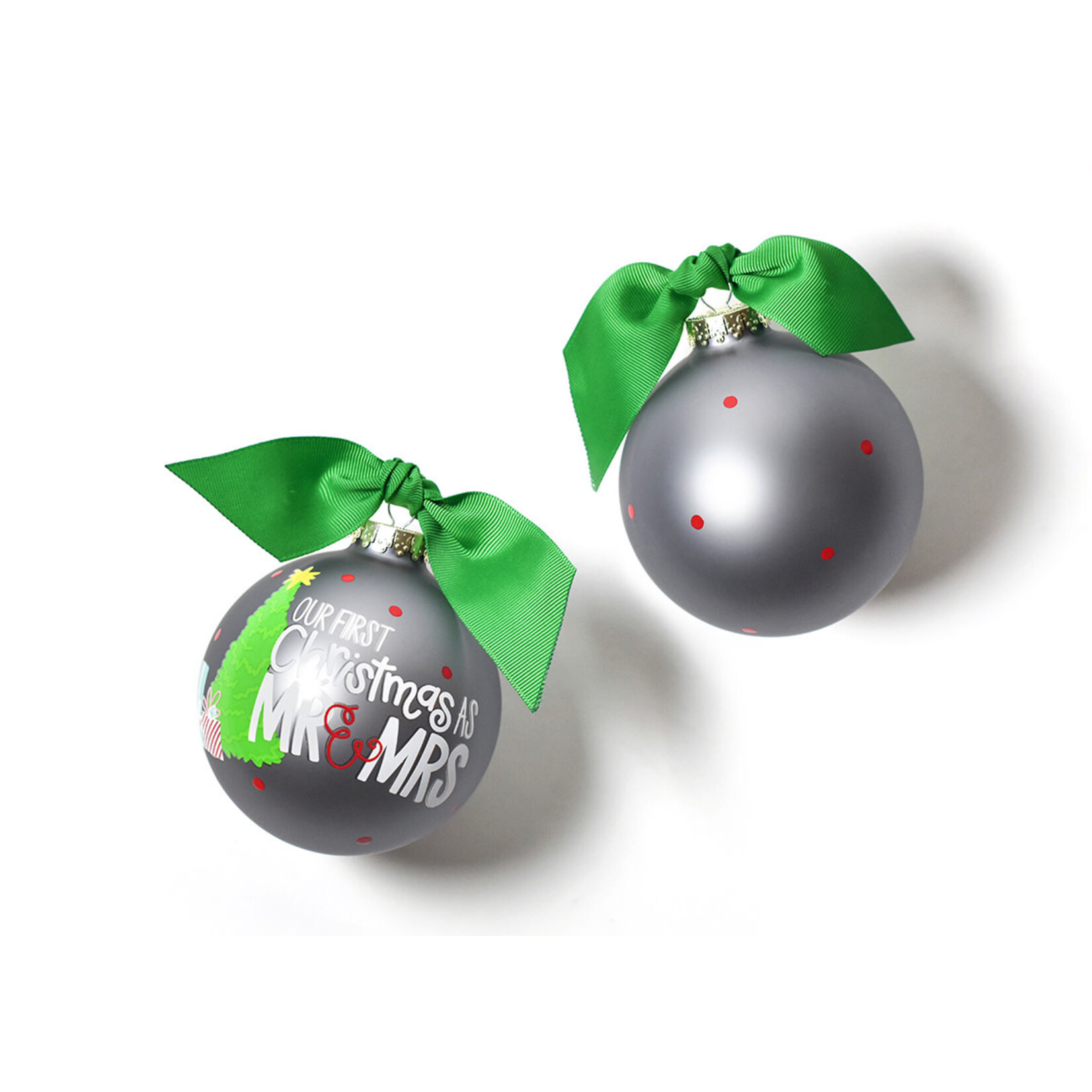 coton colors our first christmas as mr. and mrs. glass ornament