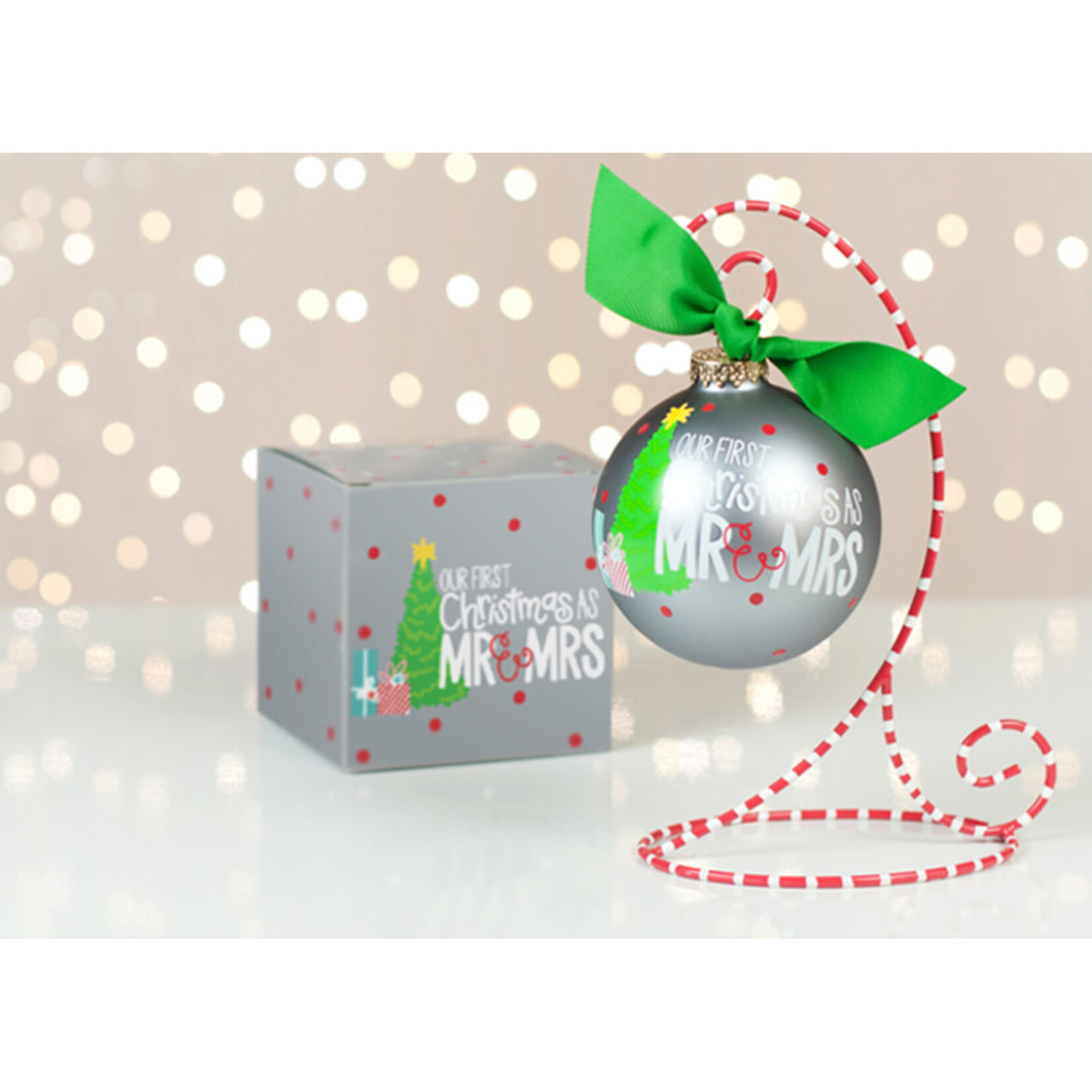 coton colors our first christmas as mr. and mrs. glass ornament