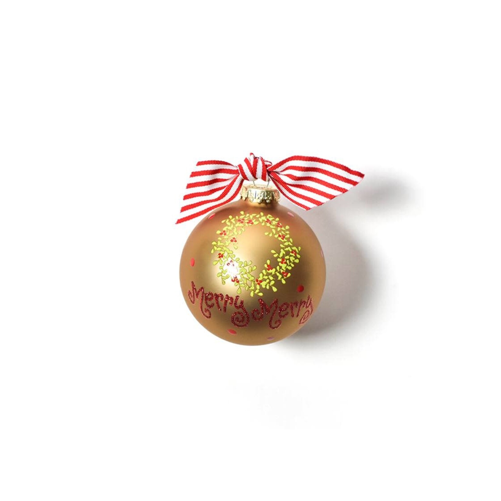 coton colors merry merry boxwood wreath glass ornament