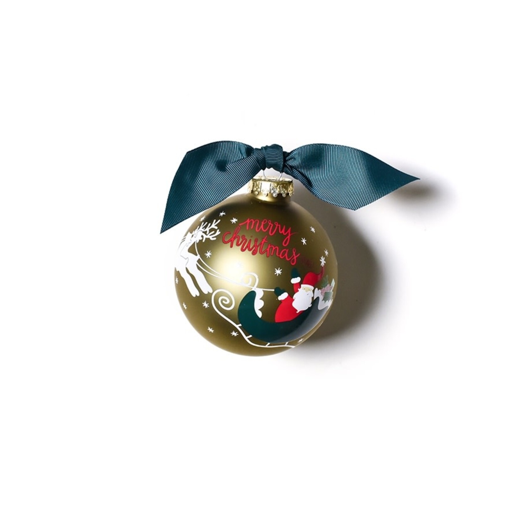 coton colors merry christmas to all vintage santa glass ornament