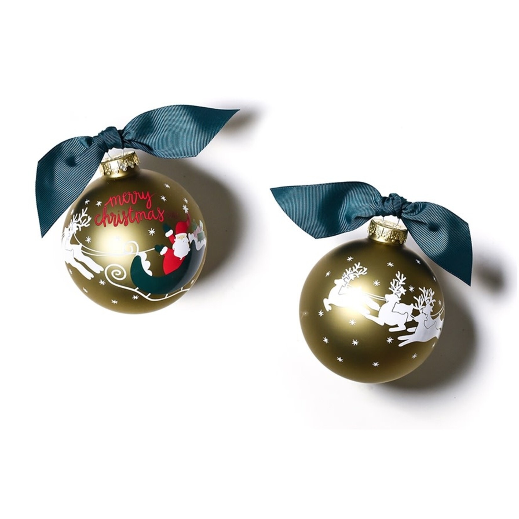 coton colors merry christmas to all vintage santa glass ornament
