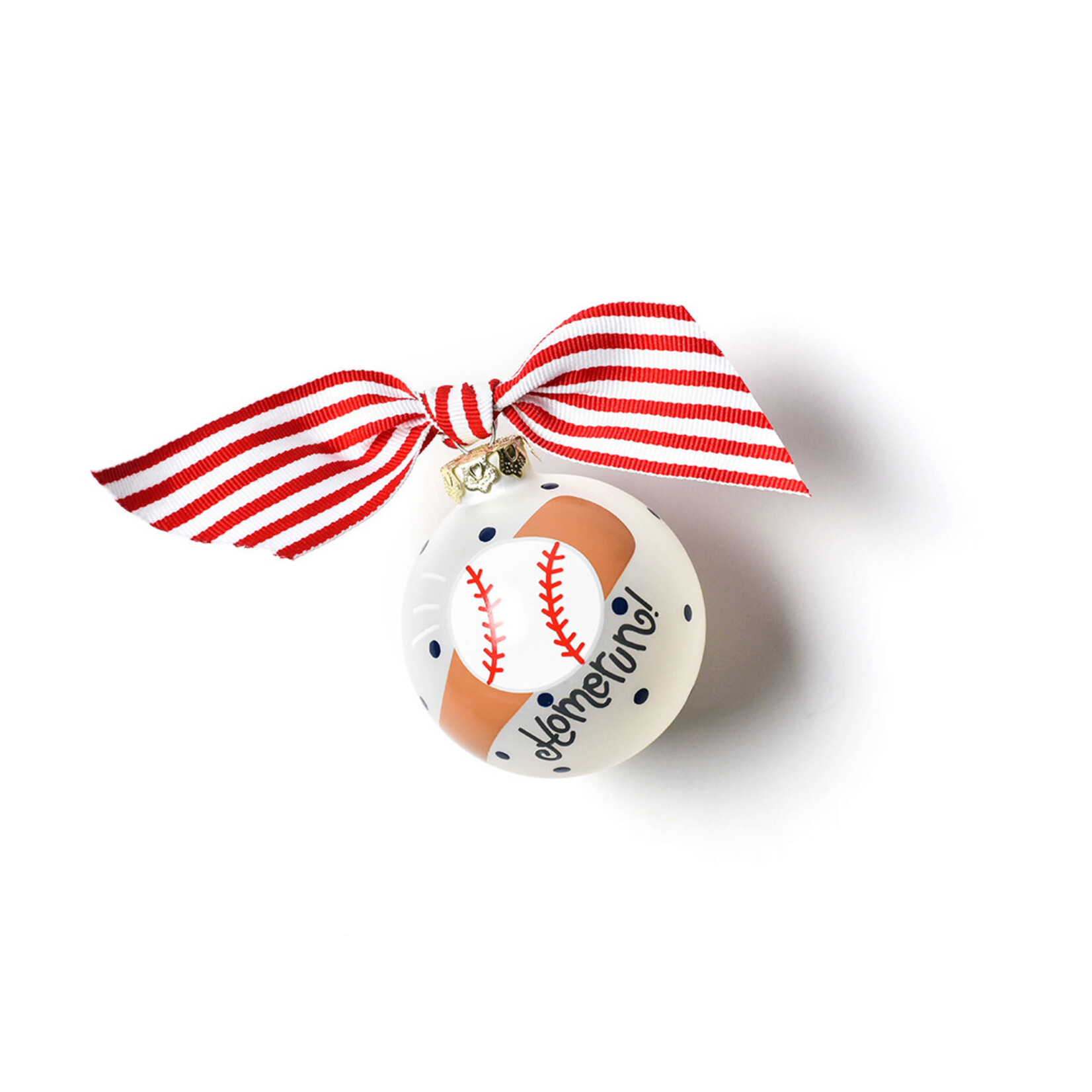 coton colors baseball and bat glass ornament
