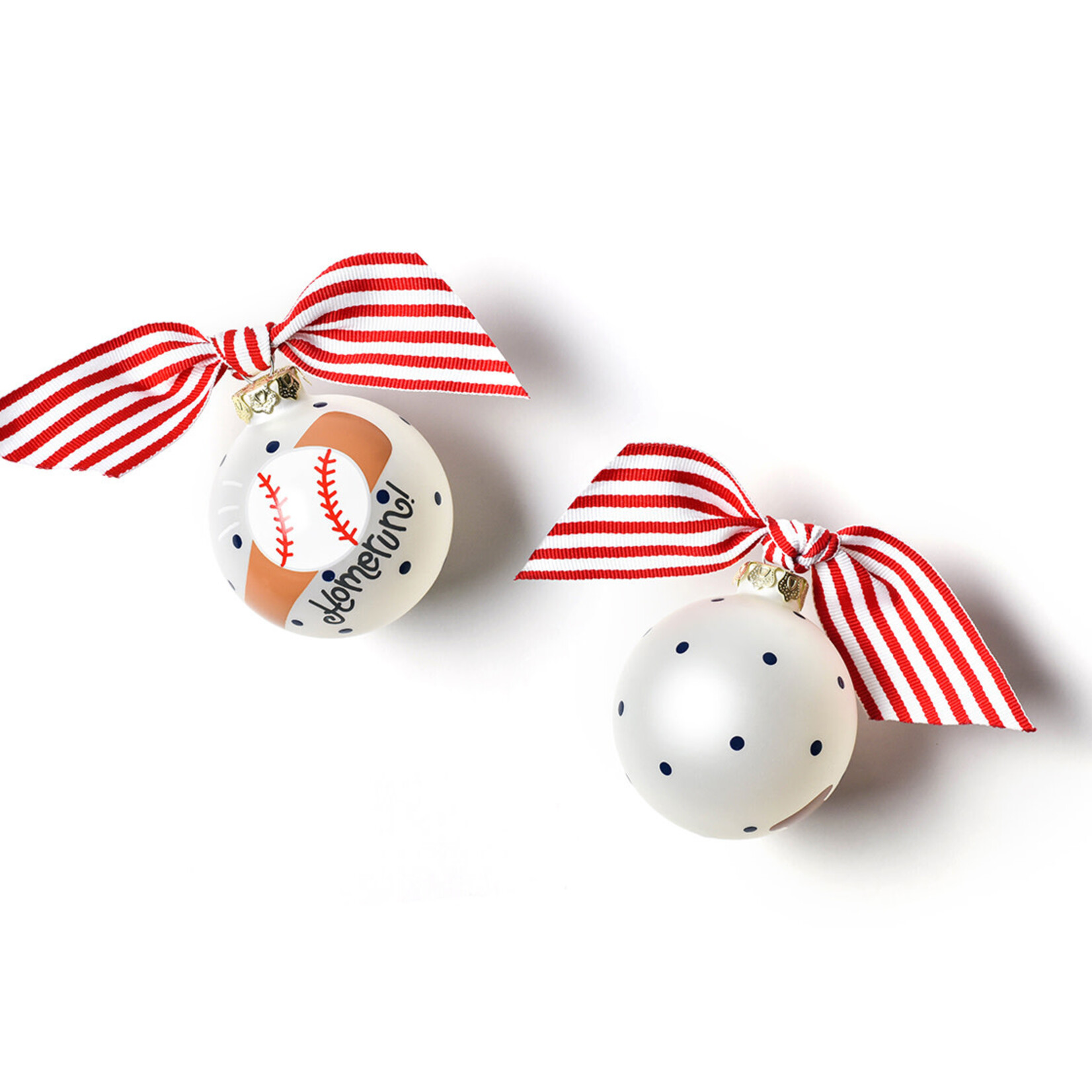 coton colors baseball and bat glass ornament