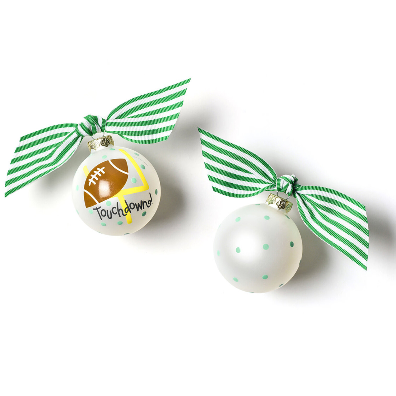 coton colors football glass ornament