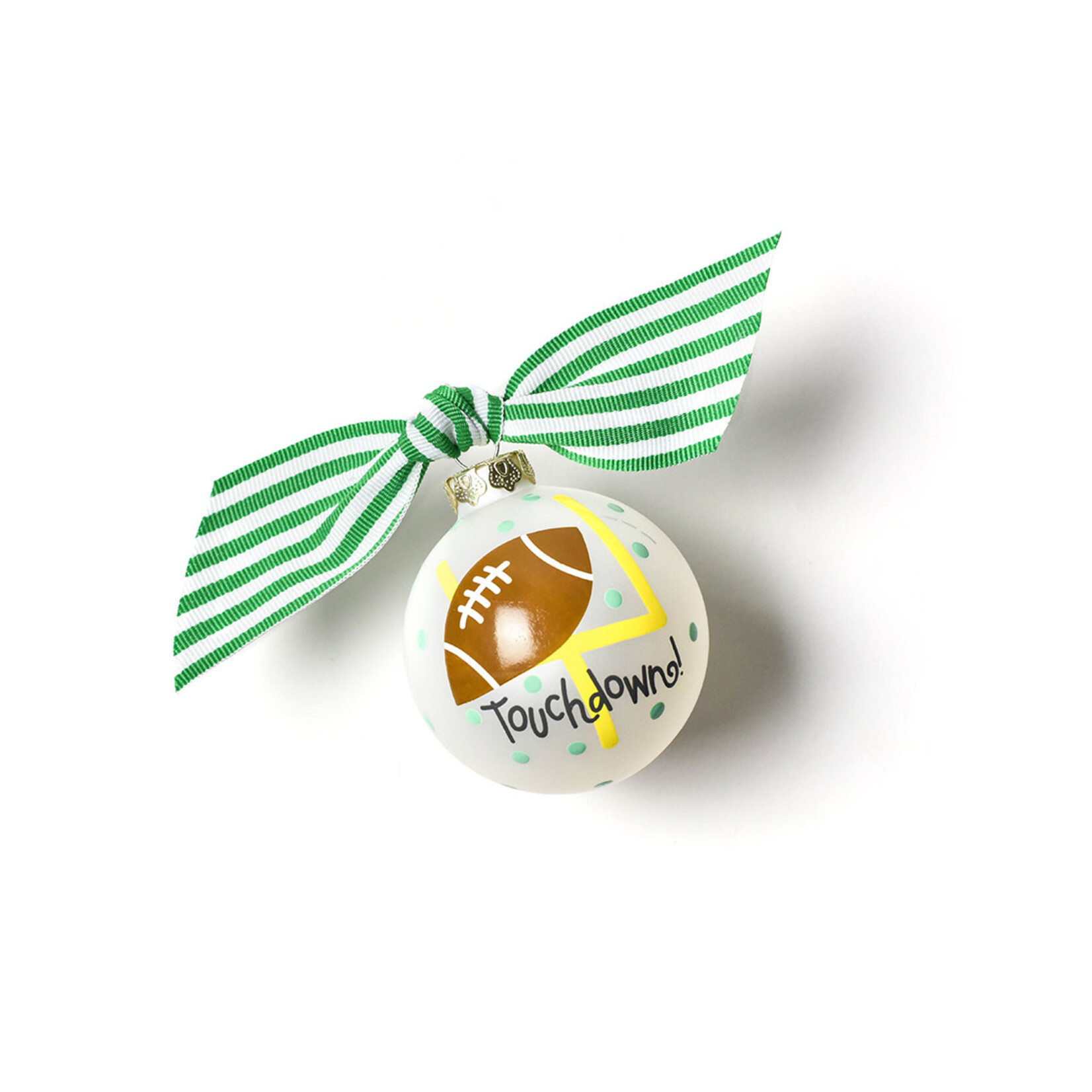 coton colors football glass ornament