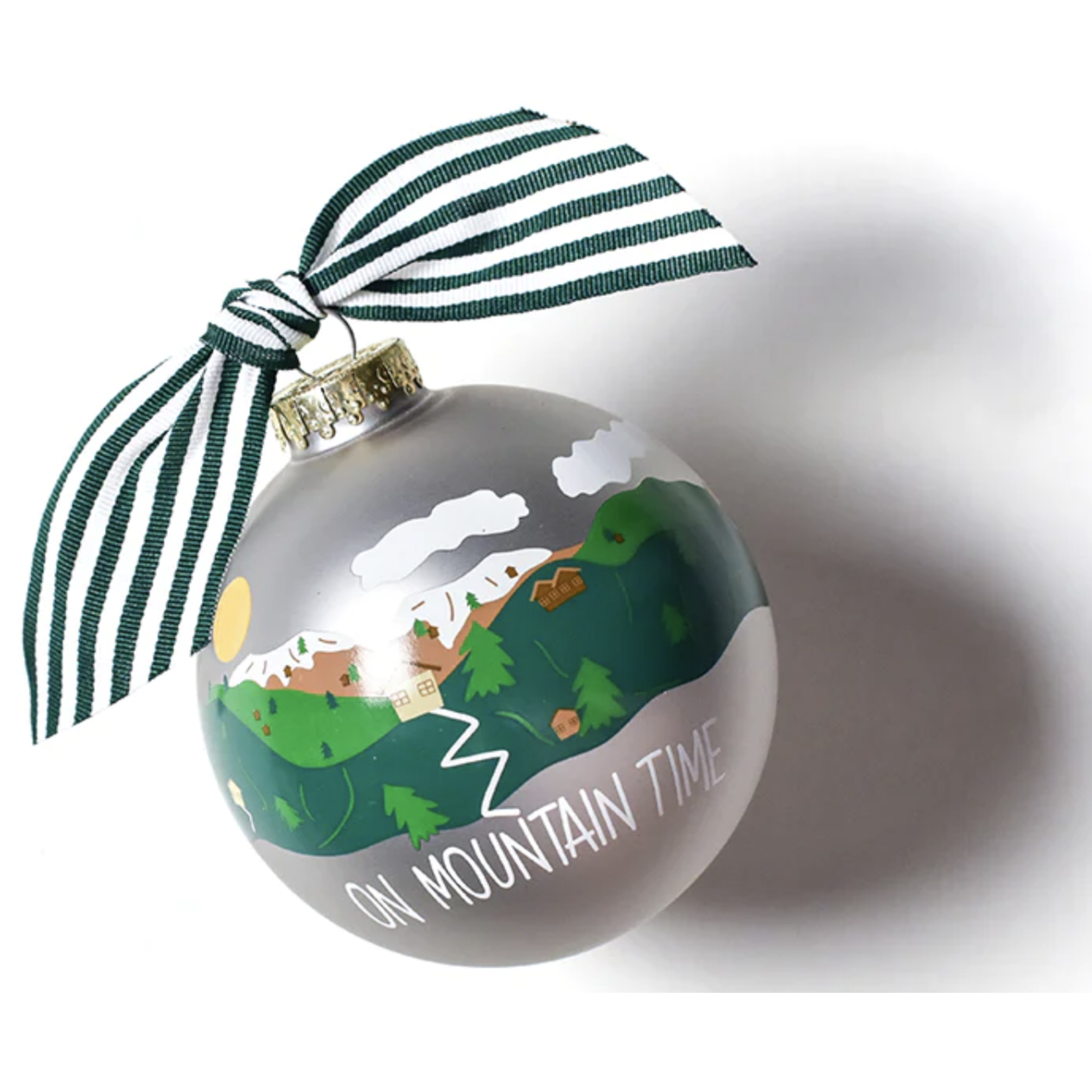 coton colors on mountain time glass ornament