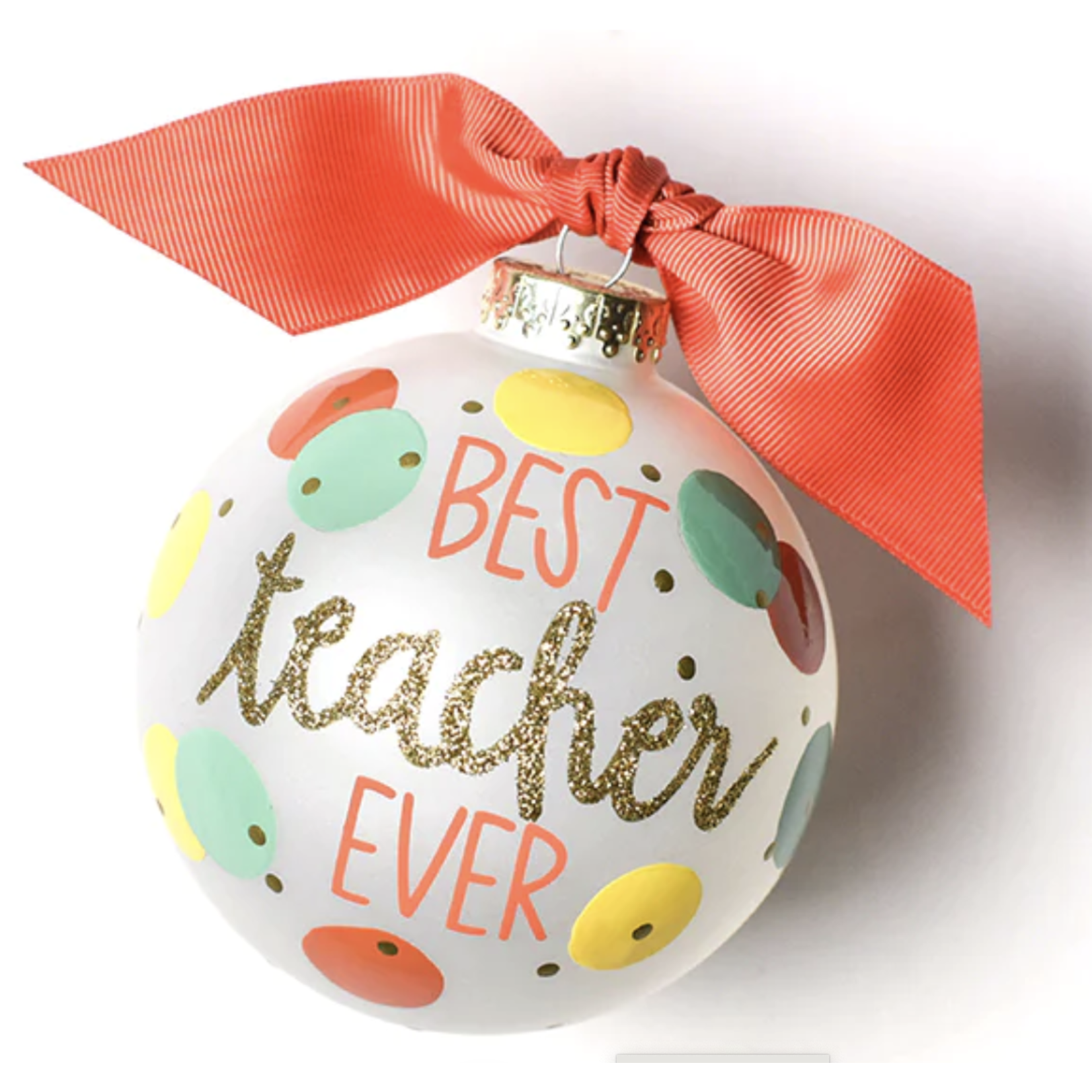 coton colors best teacher ever glass ornament