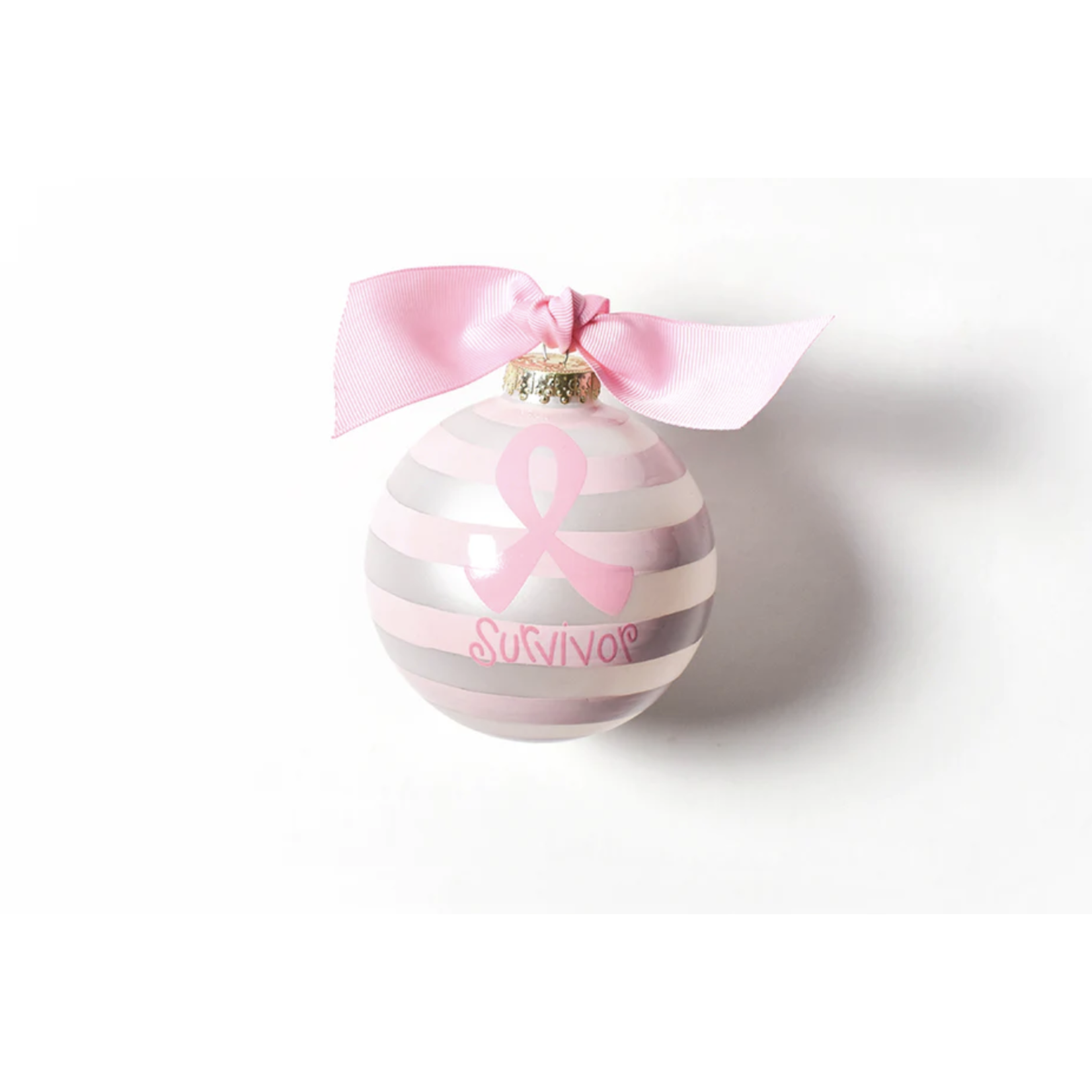 coton colors breast cancer survivor glass ornament