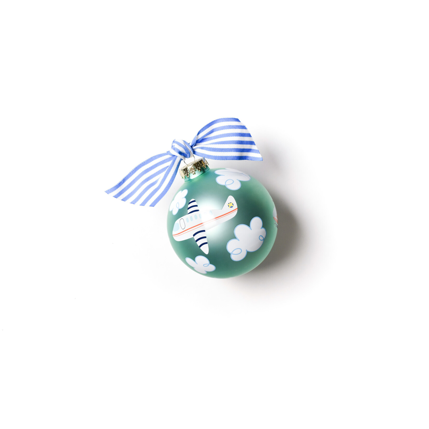 coton colors around the world plane glass ornament