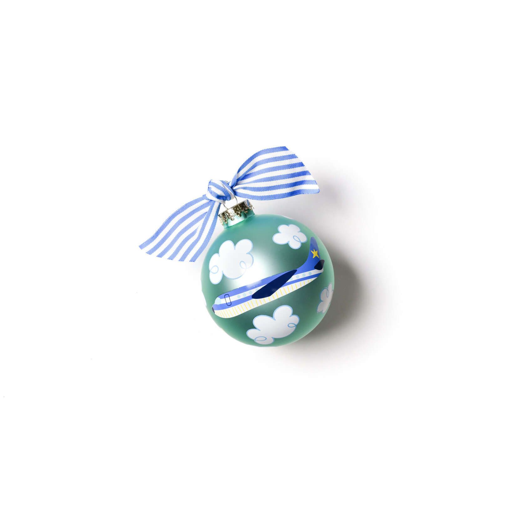 coton colors around the world plane glass ornament