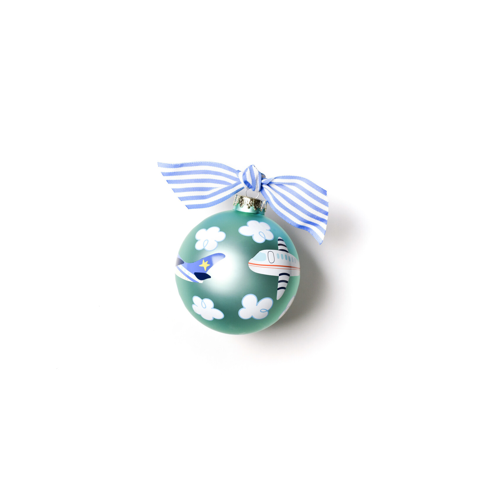 coton colors around the world plane glass ornament