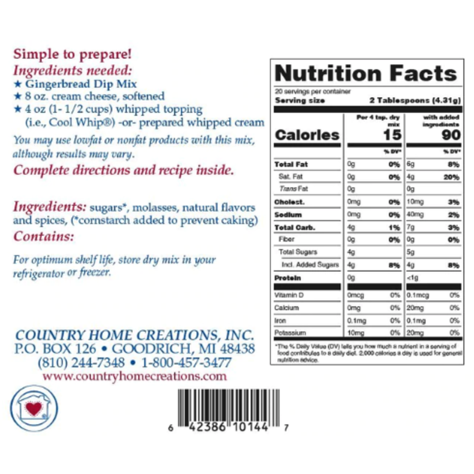 m. lynne designs gingerbread dip mix