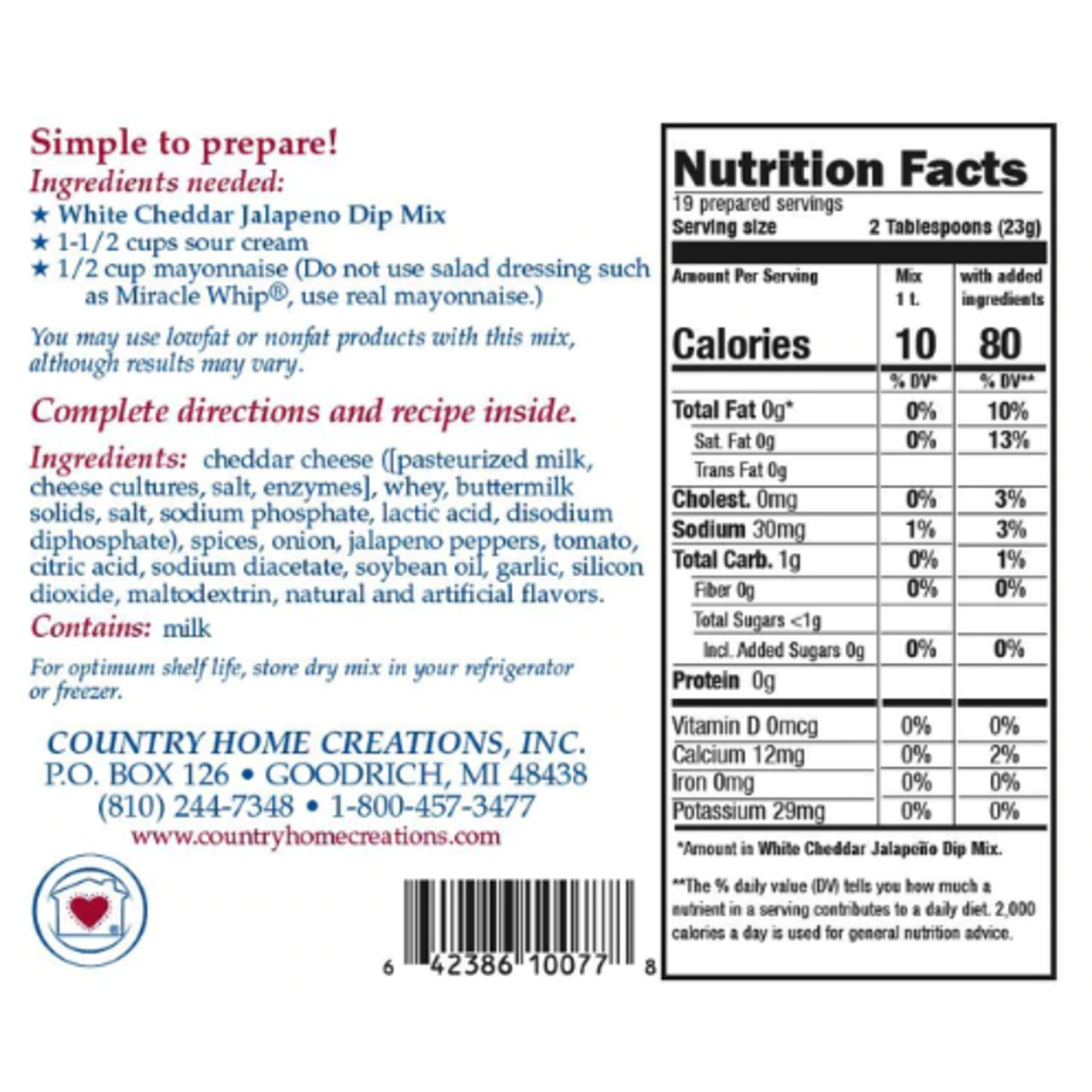 m. lynne designs white cheddar jalapeno dip mix