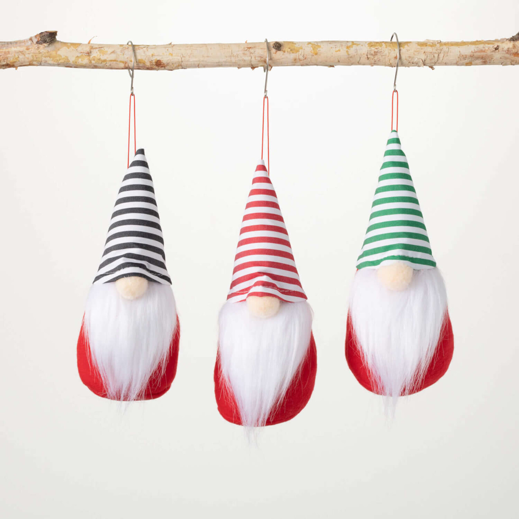 m. lynne designs gnome ornament with striped hat