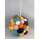 m. lynne designs multi felted wool ball ornament