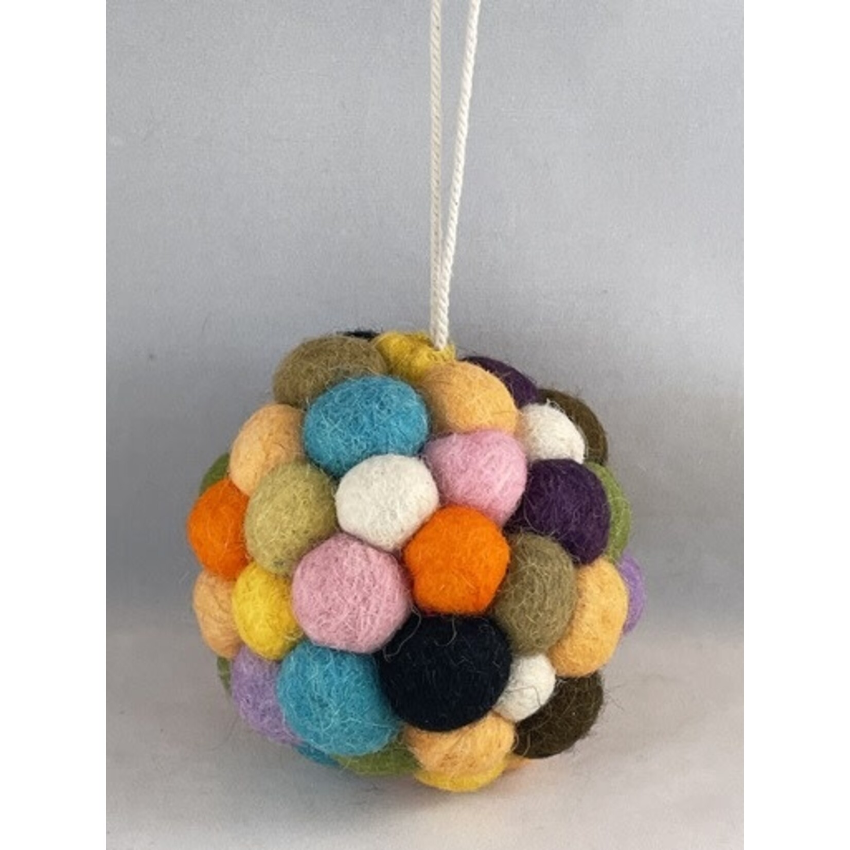 m. lynne designs multi felted wool ball ornament