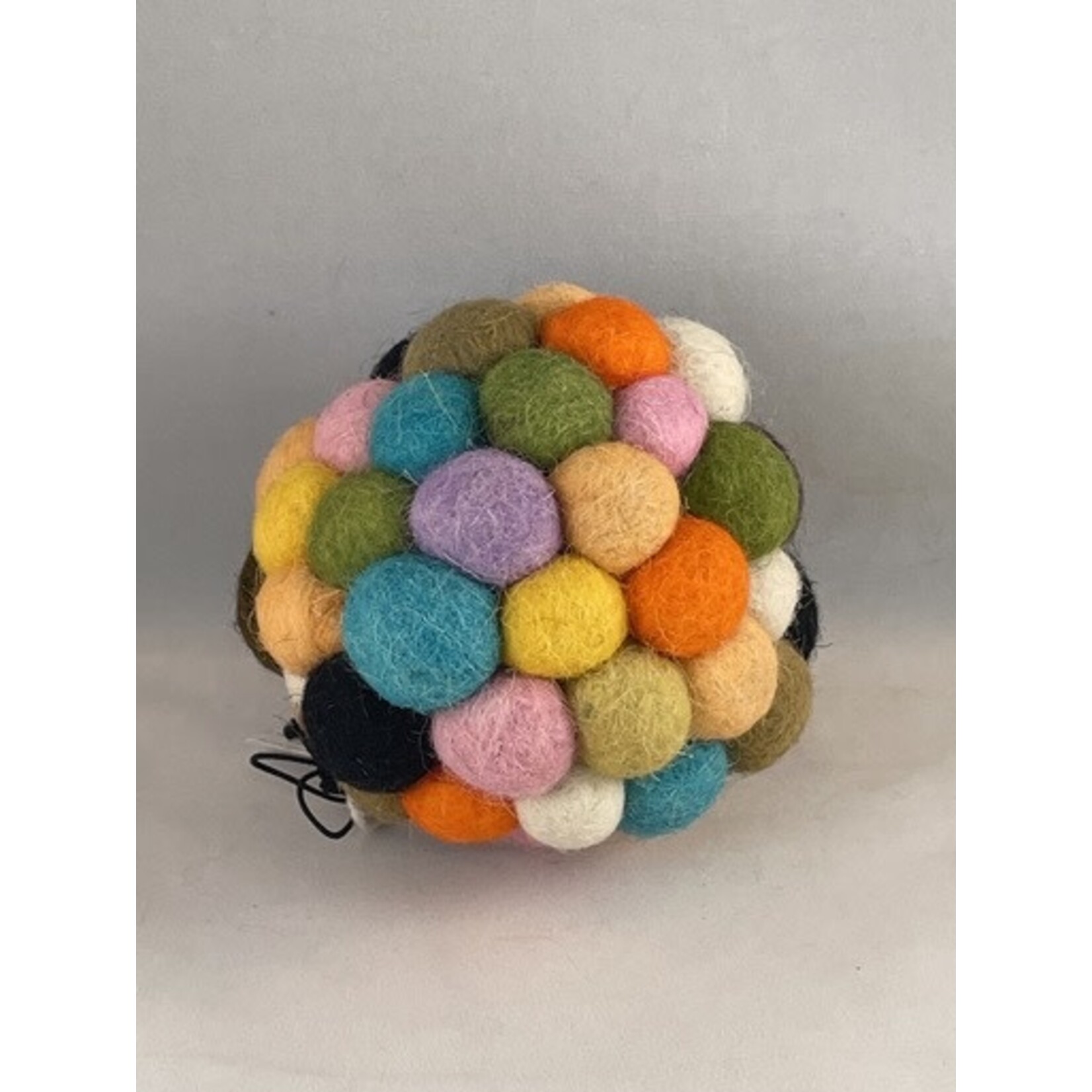 m. lynne designs multi felted wool ball ornament