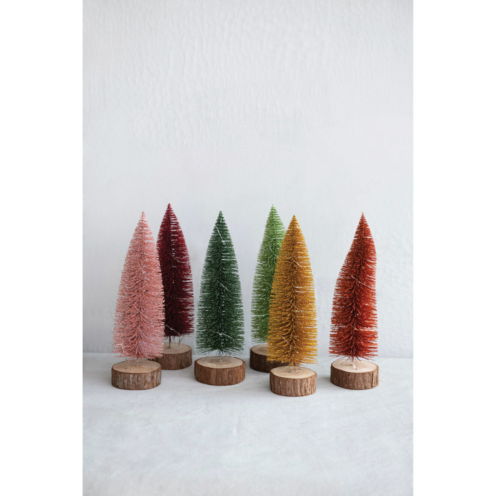 m. lynne designs bottlebrush tree with LED on wood base
