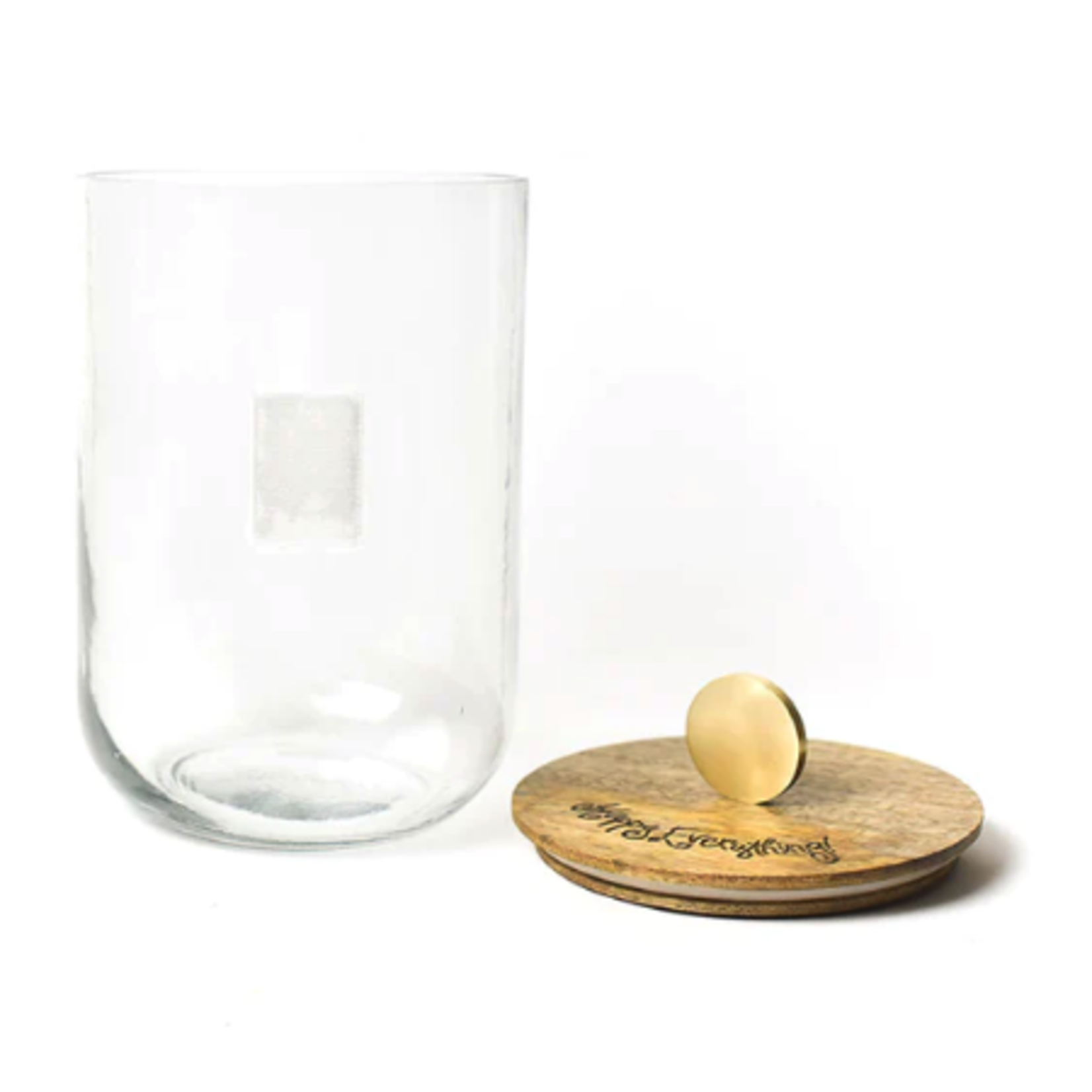 happy everything mini wooden lid glass jar