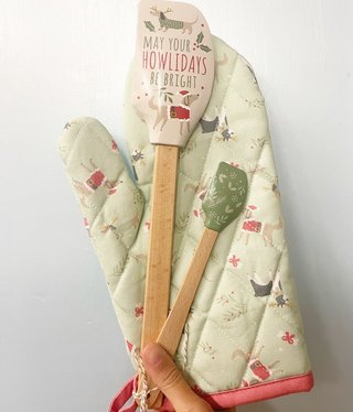 available at m. lynne designs Dog Oven Mitt & Spatula Set