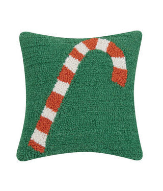 Candy Cane on Green Hook Pillow