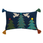 m. lynne designs skog with tassels & pom pom hook pillow