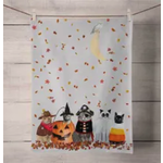 m. lynne designs halloween cats tea towel