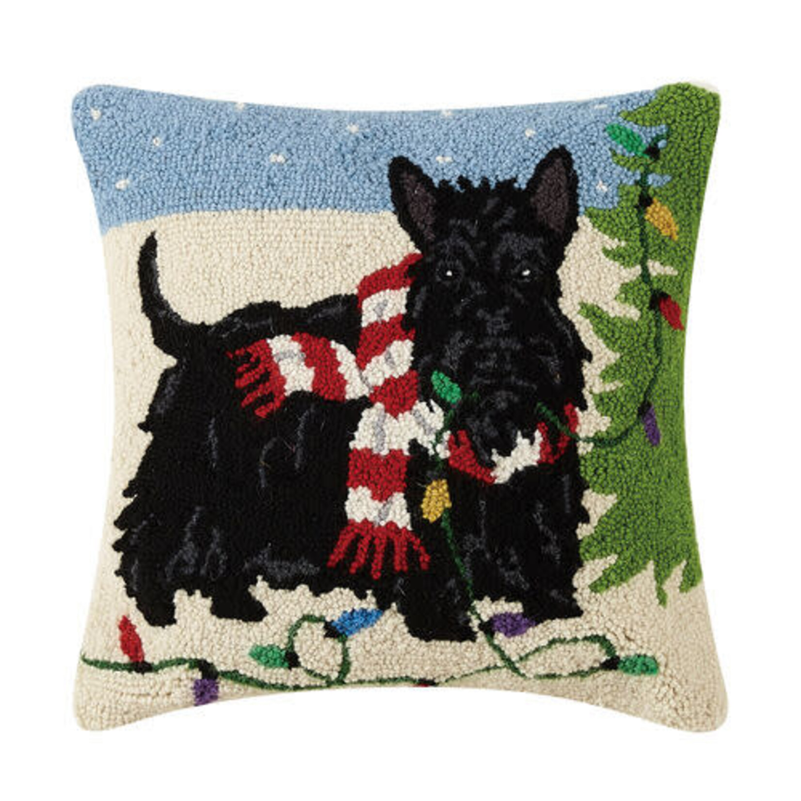m. lynne designs christmas scottie hook pillow