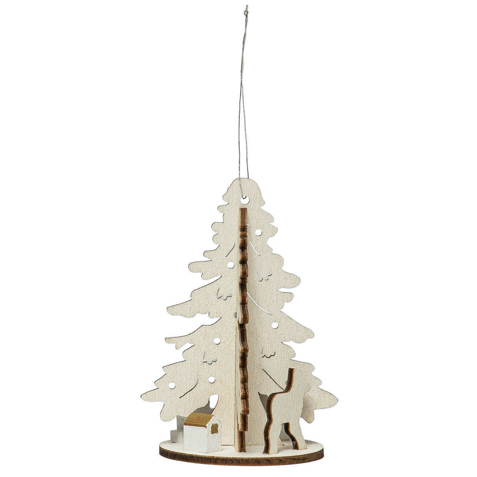 m. lynne designs wooden tree ornament with figure