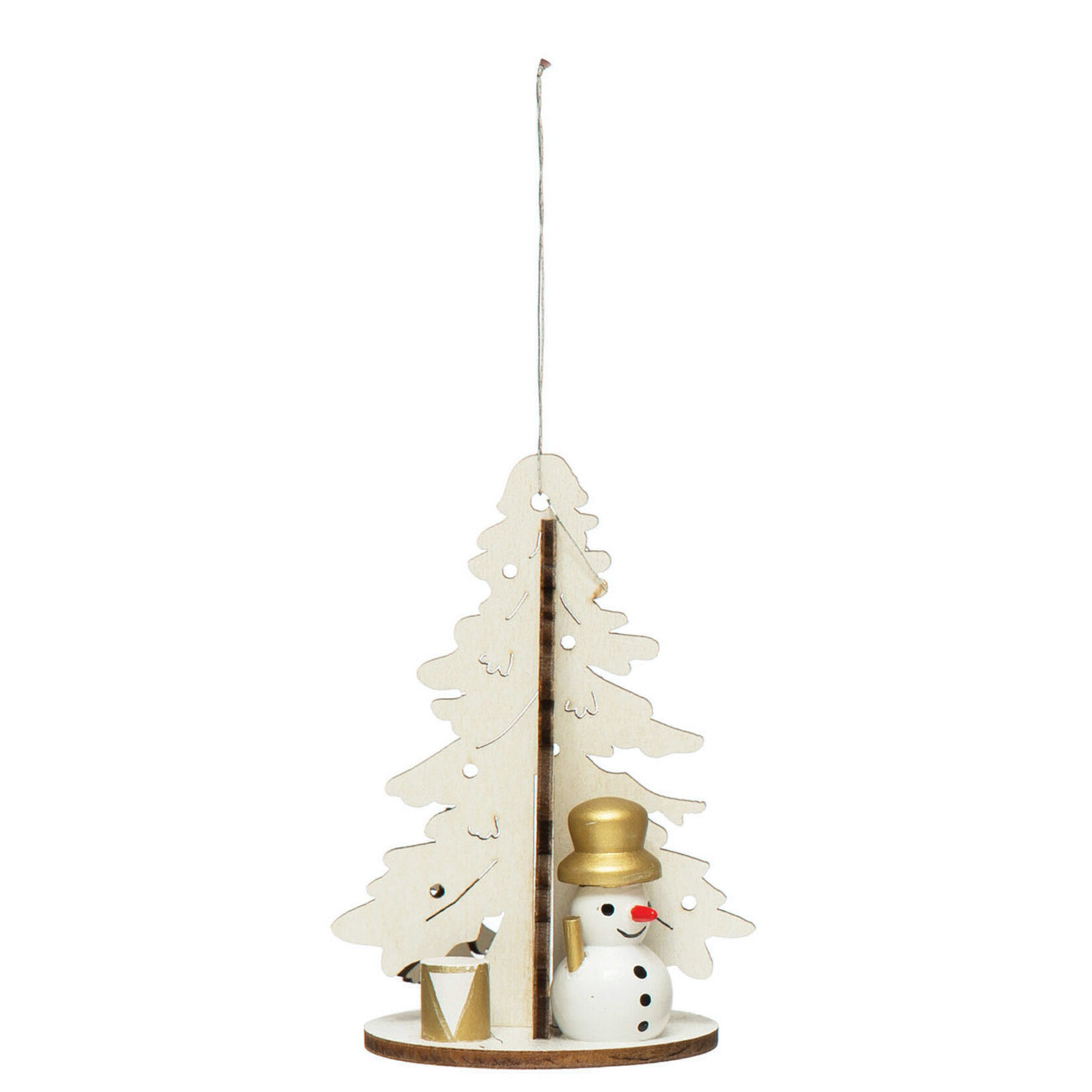 m. lynne designs wooden tree ornament with figure