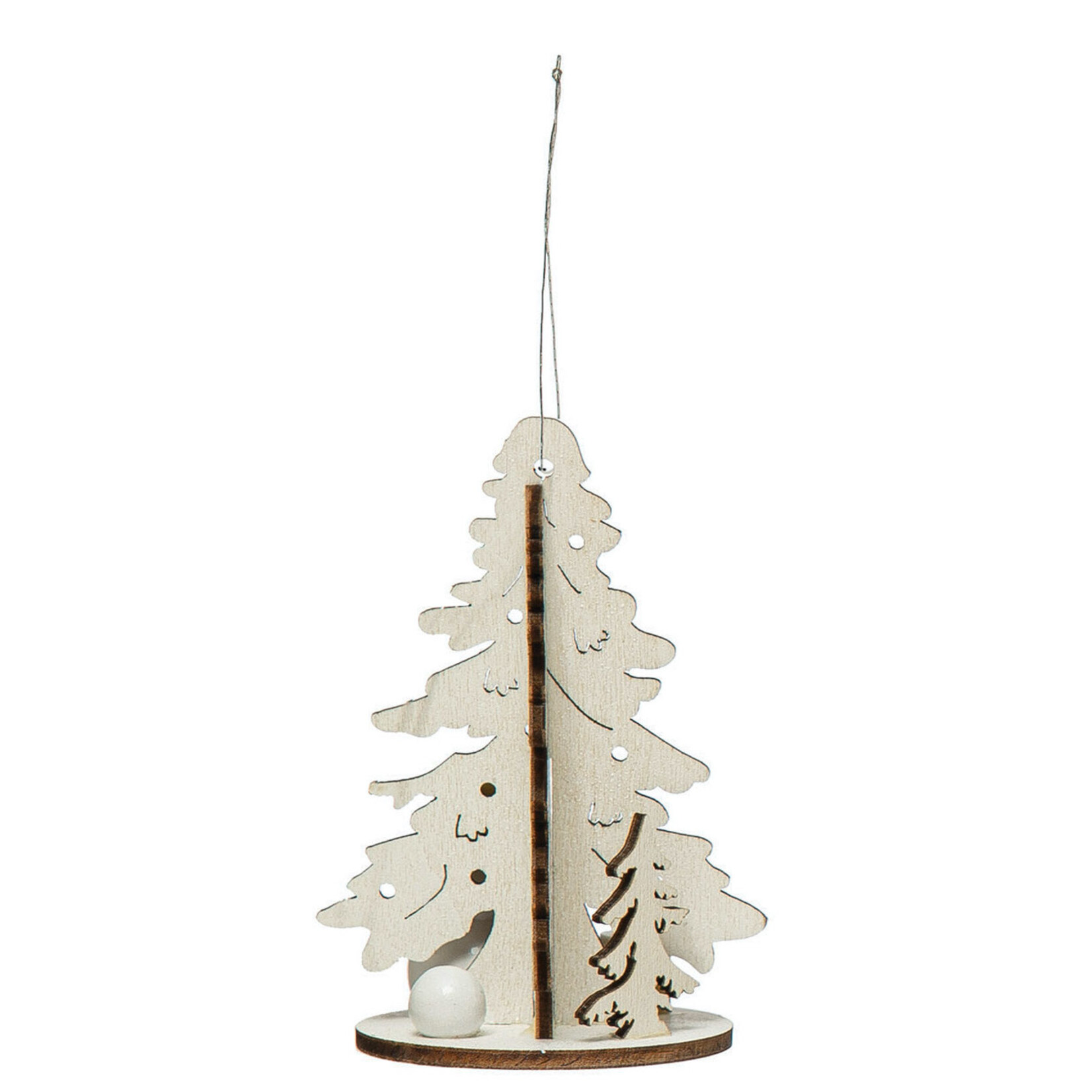 m. lynne designs wooden tree ornament with figure