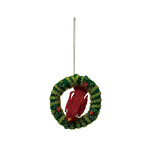 m. lynne designs felt cardinal in wreath ornament