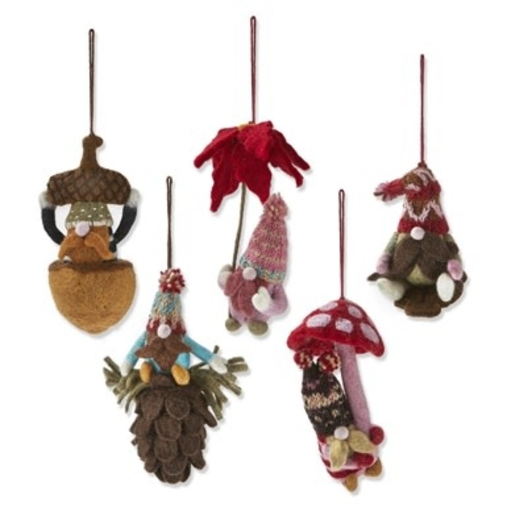 m. lynne designs festive gnome felted ornament