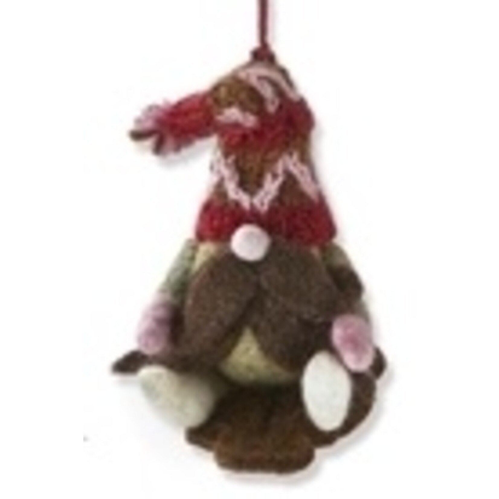 m. lynne designs festive gnome felted ornament