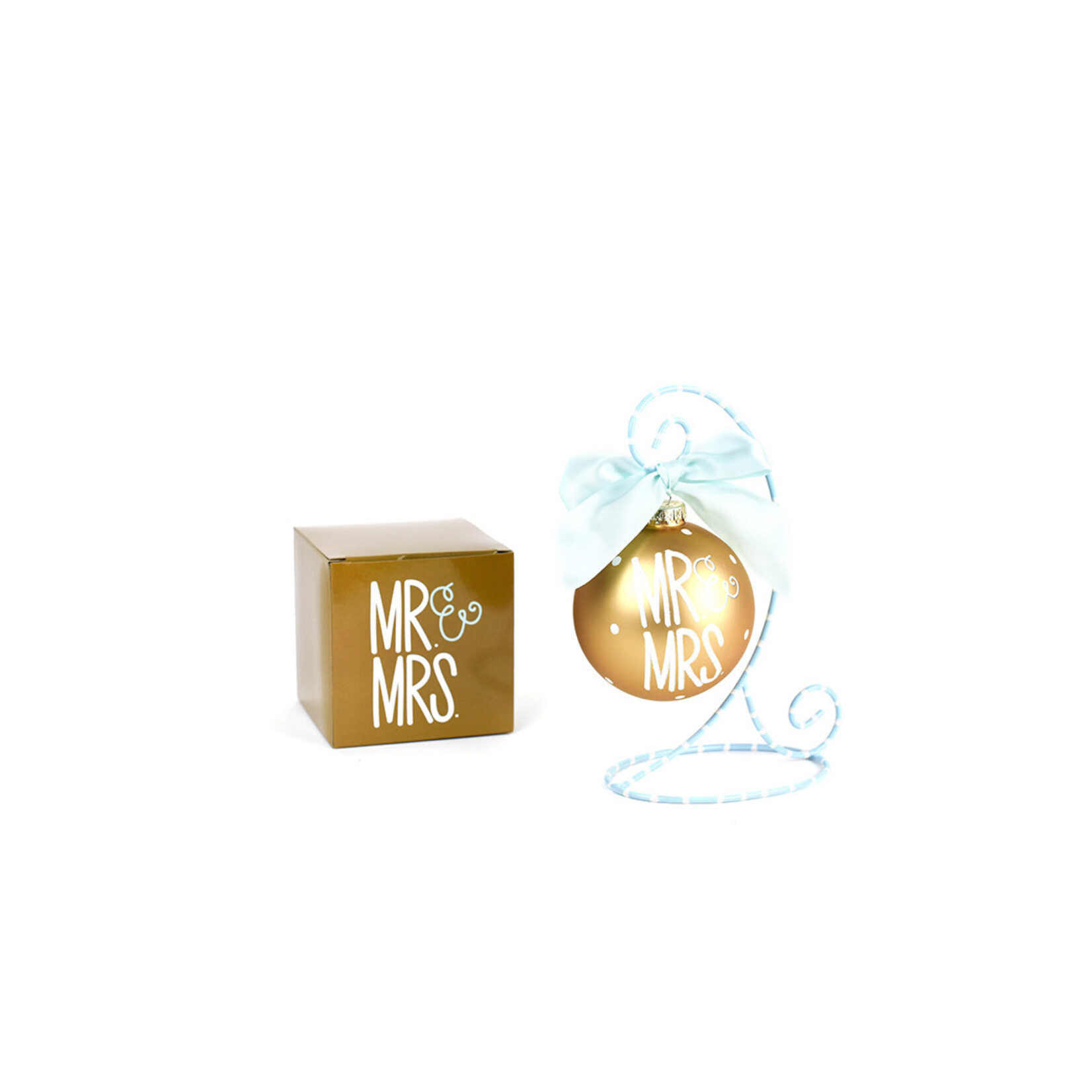 coton colors mr. and mrs. glass ornament