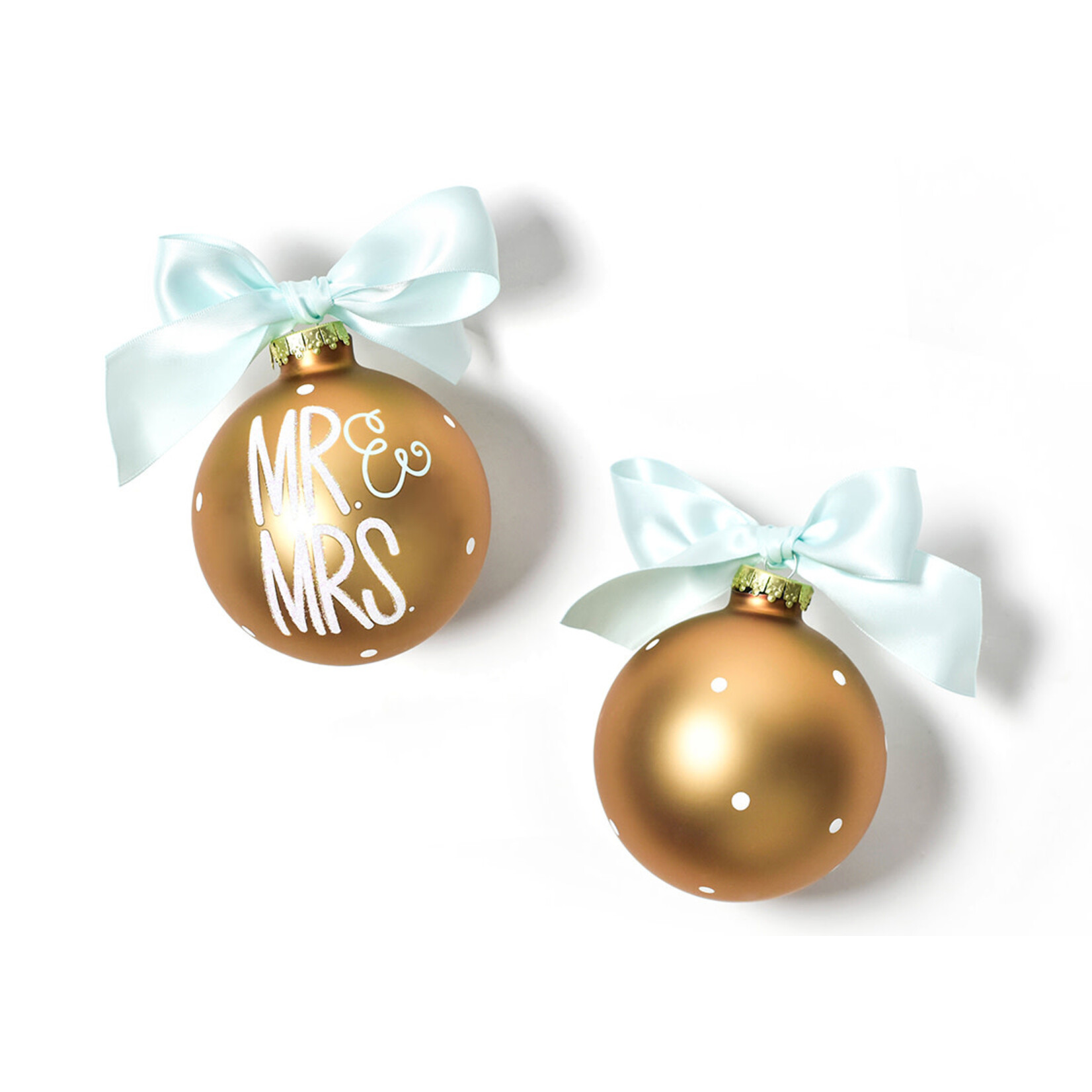 coton colors mr. and mrs. glass ornament
