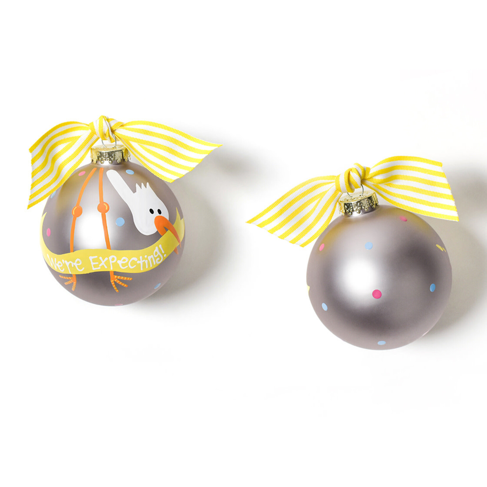 coton colors stork we're expecting glass ornament