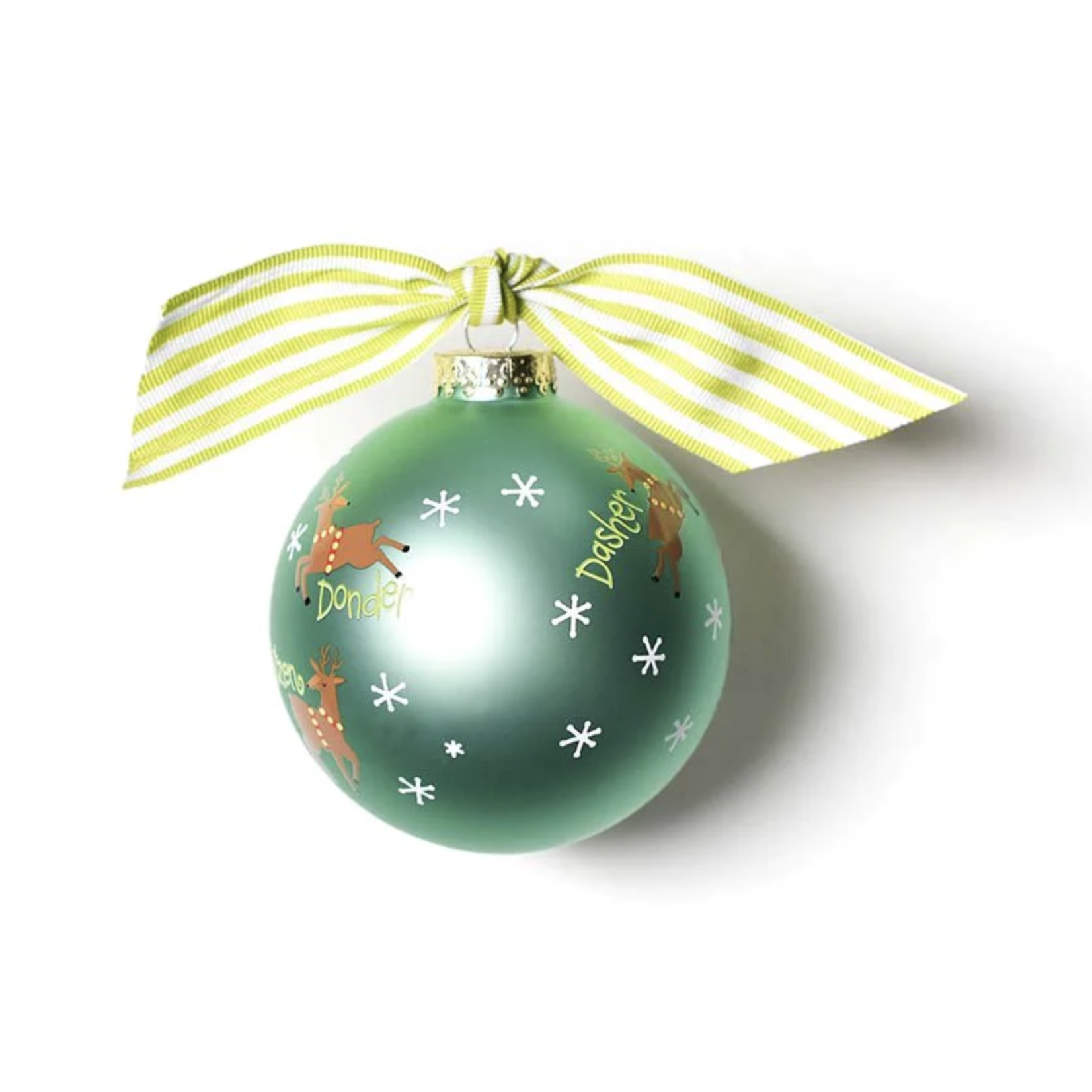 coton colors christmas calling reindeer glass ornament