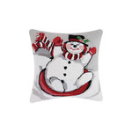 m. lynne designs sledding snowman hook pillow