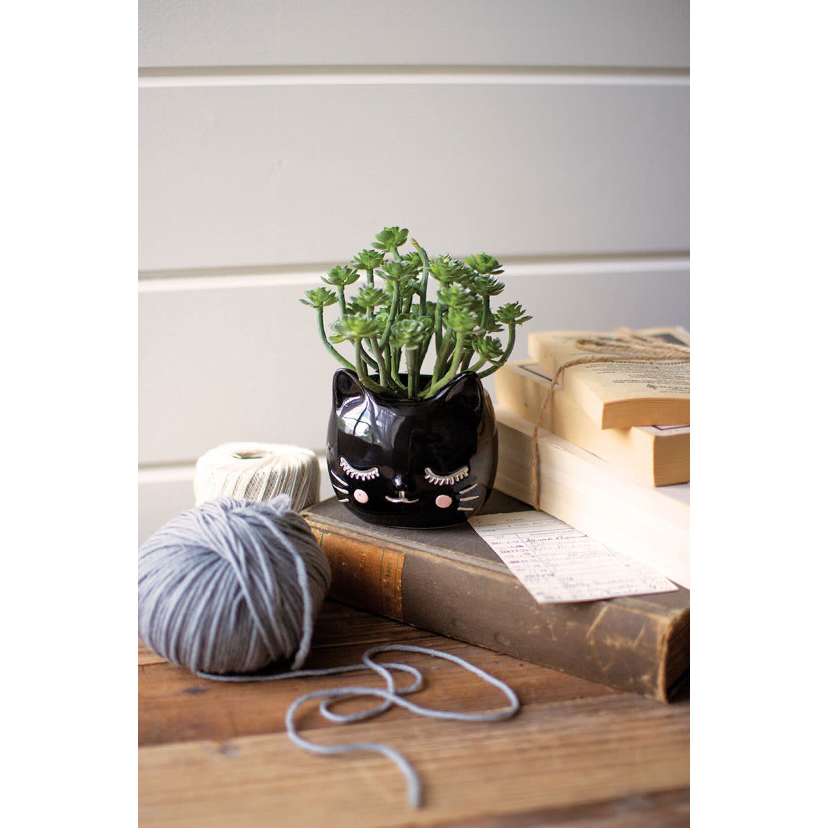 m. lynne designs black cat planter