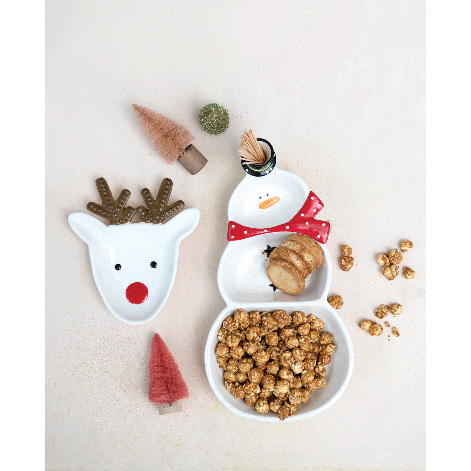 m. lynne designs ceramic reindeer plate