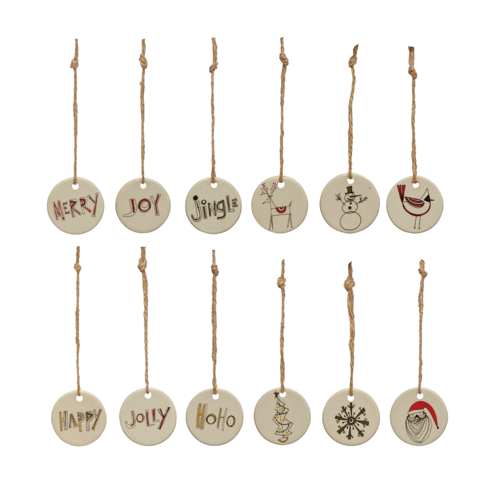 m. lynne designs stoneware tag ornament