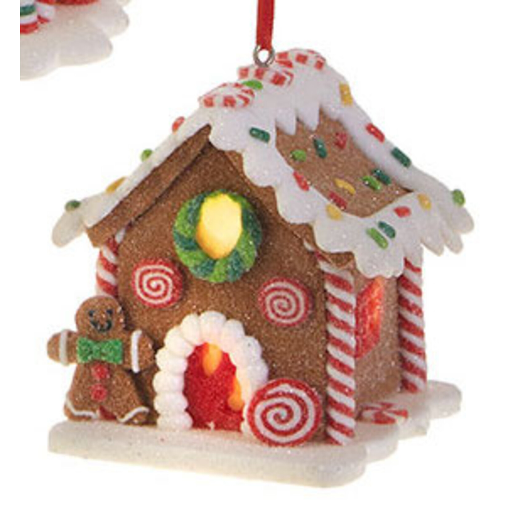 m. lynne designs colorful lighted gingerbread house ornament