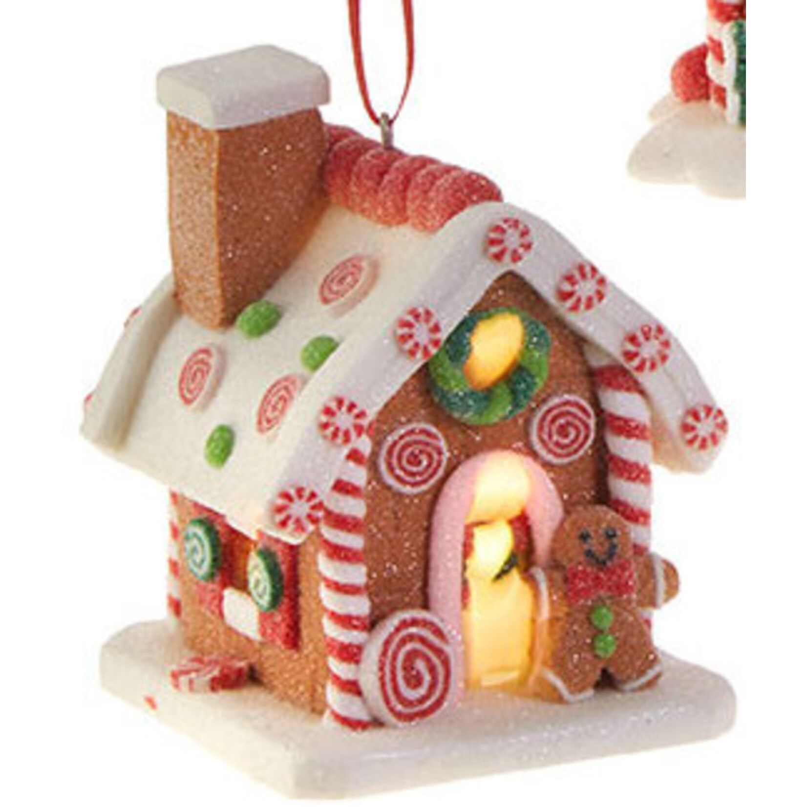 m. lynne designs colorful lighted gingerbread house ornament