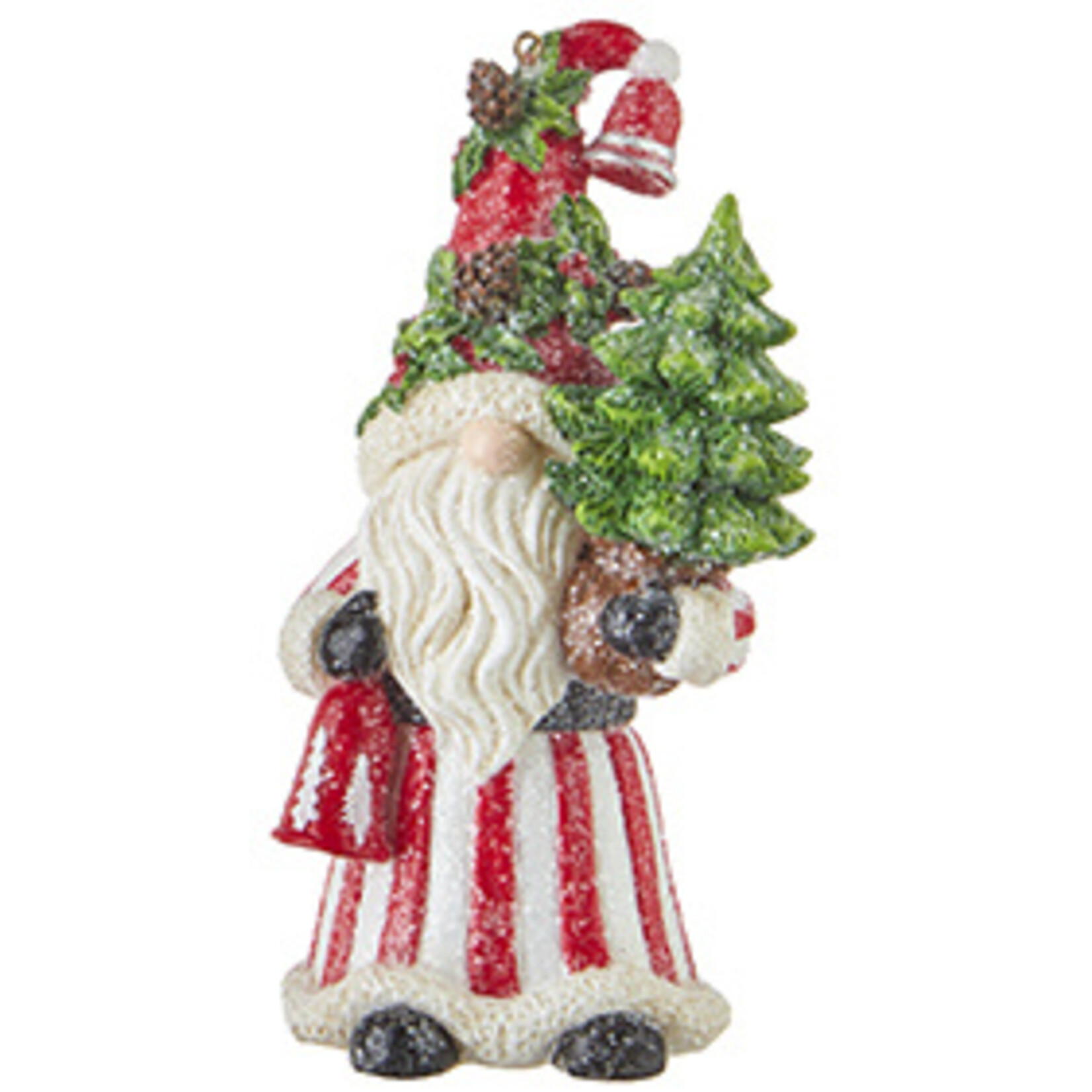 m. lynne designs gnome santa ornament