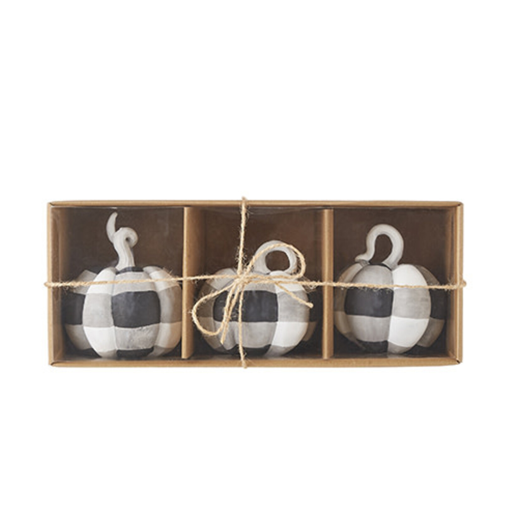 m. lynne designs black & white plaid pumpkin